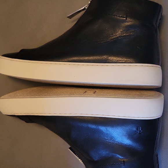 FRYE Black Leather HIGH-TOP Sneakers WO's 8.5 EUC - Picture 9 of 10